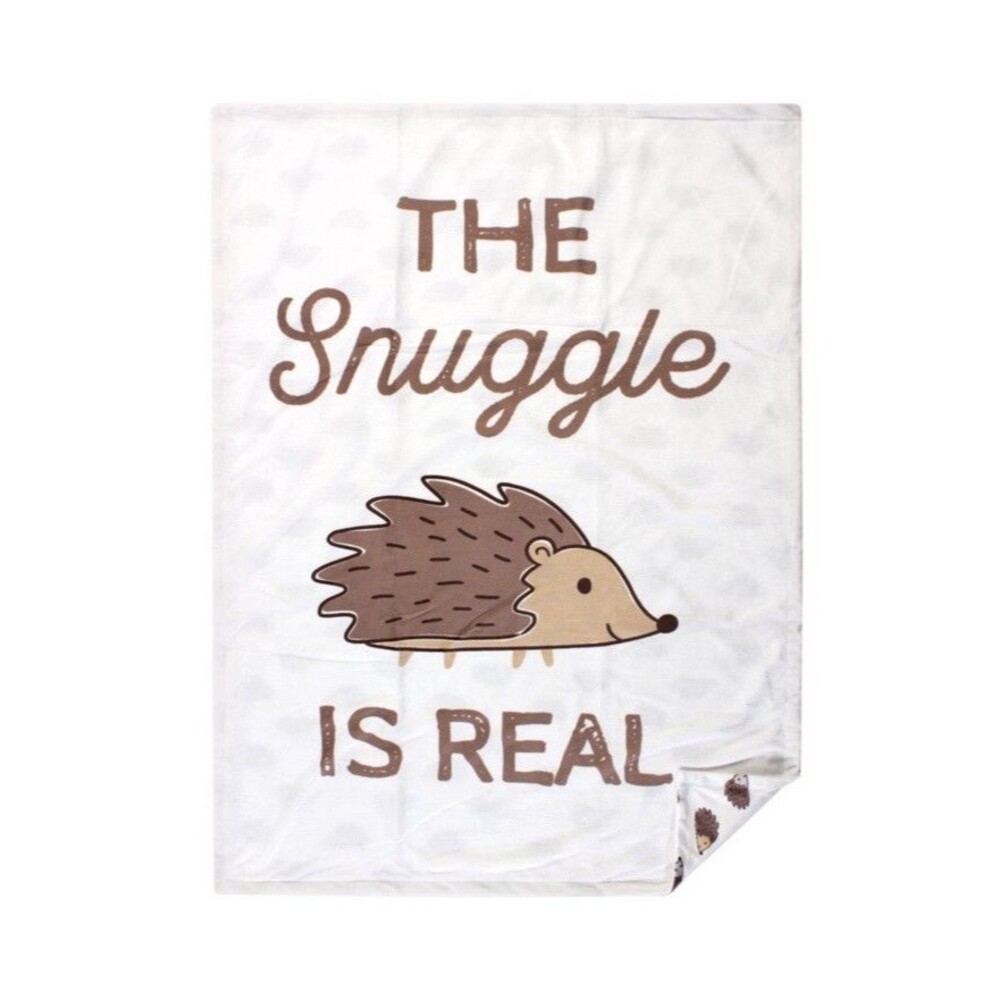Hudson Baby Blanket Hedgehog Soft Mink Reversible The Snuggle Is Real Unisex New